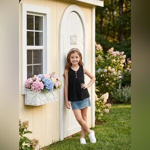 Girls Lucky Brand Denim Mini Skirt with Rope Belt in Blue 12